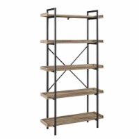 Urban Pipe 5 Shelf Bookcase in Driftwood - Walker Edison