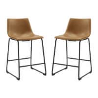 26  Faux Leather Counter Stool 2 pack - Whiskey Brown