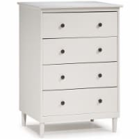 4 Drawer Solid Wood Dresser in White