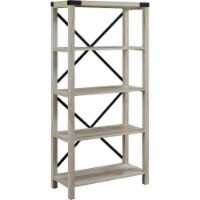 64 Farmhouse Metal X Bookcase - White Oak