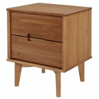 Mid Century Modern Wood 2 Drawer Nightstand - Caramel