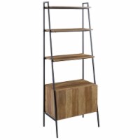 Walker Edison 72 Industrial Modern Ladder Bookcase in Reclaimed Barnwood