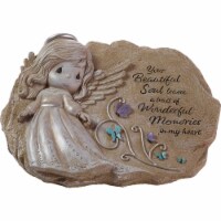 Precious Moments 222411 3 in. Resin Angel Statue with Butterfly Garden Stone