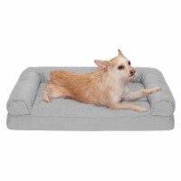FurHaven Quilted Orthopedic Sofa Dog Bed|Medium, Silver Gray