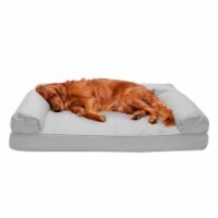 FurHaven Quilted Orthopedic Sofa Dog Bed|Jumbo, Silver Gray