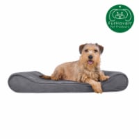 Furhaven Microvelvet Luxe Lounger Orthopedic Pet Bed | Large, Gray