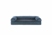 FurHaven Faux Fleece & Chenille Orthopedic Sofa Dog Bed - Orion Blue
