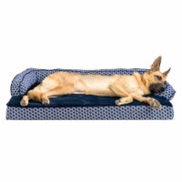 FurHaven Plush & Decor Comfy Couch Memory Top Sofa-Style Dog Bed|Jumbo, Diamond Blue
