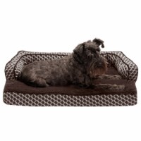FurHaven Plush & Decor Comfy Couch Cool Gel Sofa Dog Bed|Medium, Diamond Brown