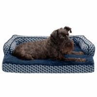 FurHaven Plush & Decor Comfy Couch Cool Gel Sofa Dog Bed|Medium, Diamond Blue