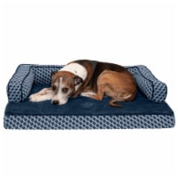 FurHaven Plush & Decor Comfy Couch Cool Gel Sofa Dog Bed|Large, Diamond Blue