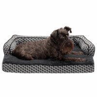 FurHaven Plush & Decor Comfy Couch Cool Gel Sofa Dog Bed|Medium, Diamond Gray
