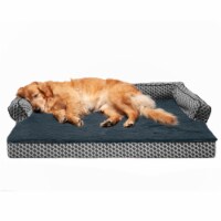 FurHaven Plush & Decor Comfy Couch Cool Gel Sofa Dog Bed|Jumbo, Diamond Gray