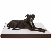 FurHaven Faux Sheepskin & Suede Deluxe Cooling Gel Top Pet Bed | Jumbo, Espresso