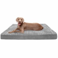 FurHaven Ultra Plush Deluxe Cooling Gel Top Pet Bed | Jumbo Plus, Gray