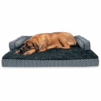 FurHaven Plush & Decor Comfy Couch Orthopedic Sofa-Style Dog Bed|Jumbo Plus, Diamond Gray
