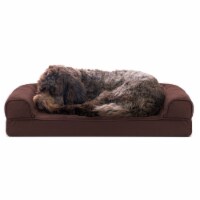 FurHaven Quilted Cool Gel Sofa Dog Bed|Medium, Coffee