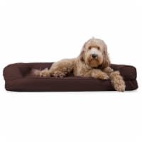 FurHaven Quilted Cool Gel Sofa Dog Bed|Large, Coffee