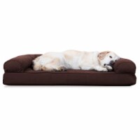 FurHaven Quilted Cool Gel Sofa Dog Bed|Jumbo, Coffee