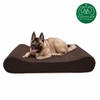 Furhaven Microvelvet Luxe Lounger Memory Top Pet Bed | Jumbo Plus, Espresso