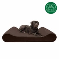 Furhaven Microvelvet Luxe Lounger Memory Top Pet Bed | Giant, Espresso