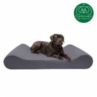 Furhaven Microvelvet Luxe Lounger Memory Top Pet Bed | Giant, Gray