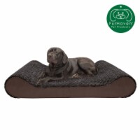 Furhaven Ultra Plush & Suede Luxe Lounger Memory Top Pet Bed |  Giant, Chocolate