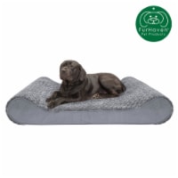 Furhaven Ultra Plush & Suede Luxe Lounger Memory Top Pet Bed | Giant, Gray
