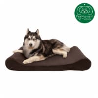 Furhaven Microvelvet Luxe Lounger Gel Top Pet Bed | Jumbo, Espresso