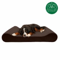 Furhaven Microvelvet Luxe Lounger Gel Top Pet Bed | Giant, Espresso