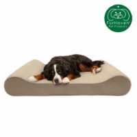 Furhaven Microvelvet Luxe Lounger Gel Top Pet Bed | Giant, Clay