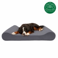 Furhaven Microvelvet Luxe Lounger Gel Top Pet Bed | Giant, Gray