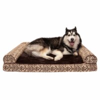 FurHaven Southwest Kilim Memory Sofa Dog Bed|Jumbo, Desert Brown