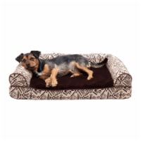 FurHaven Southwest Kilim Cool Gel Sofa Dog Bed|Medium, Desert Brown