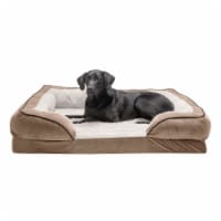 FurHaven Velvet Waves Perfect Comfort Orthopedic Sofa Bed | Jumbo, Brownstone