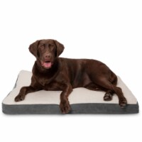 FurHaven Faux Sheepskin & Suede Deluxe Orthopedic Pet Bed|Large, Gray