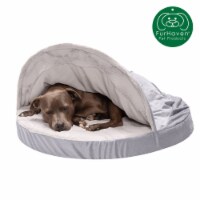 FurHaven Wave Fur & Velvet Snuggery Orthopedic Pet Bed | 35, Dark Gray