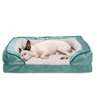 FurHaven Velvet Waves Perfect Comfort Full Support Sofa Bed|Medium, Celadon Green