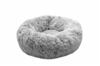 Furhaven Mist Gray Calming Cuddler Donut Pet Bed