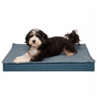 FurHaven Quilt Top Convertible In-Out DLX Orthopedic Mat|Large, Calm Blue