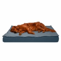 FurHaven Quilt Top Convertible In-Out DLX Orthopedic Mat|Jumbo, Calm Blue