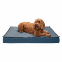 FurHaven Quilt Top Convertible In-Out Deluxe Cool-Gel Top Mat Dog Bed|Jumbo, Calm Blue