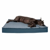 FurHaven Quilt Top Convertible In-Out Deluxe Cool-Gel Top Mat Dog Bed|Jumbo Plus, Calm Blue