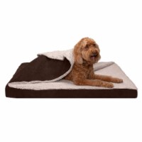 FurHaven Berber & Suede Blanket Top Orthopedic Dog Bed|Jumbo, Espresso