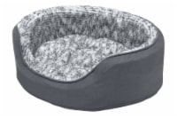 Furhaven Fur & Suede Oval Pet Bed - Gray