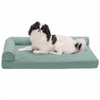 FurHaven Paw-Quilted Orthopedic Deluxe L-Chaise Dog Bed, Medium, Iceberg Green