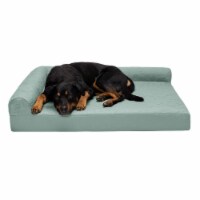 FurHaven Paw-Quilted Orthopedic Deluxe L-Chaise Dog Bed, Jumbo, Iceberg Green