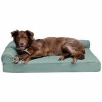 FurHaven Paw-Quilted Memory Top Deluxe L-Chaise Dog Bed, Jumbo, Iceberg Green