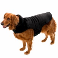 Flex-Fit Reversible Plush Faux Fur Dog Coat - Large, Black