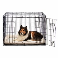 FurHaven Faux Lambswool Bolster Crate Pet Bed  - Cream, Jumbo